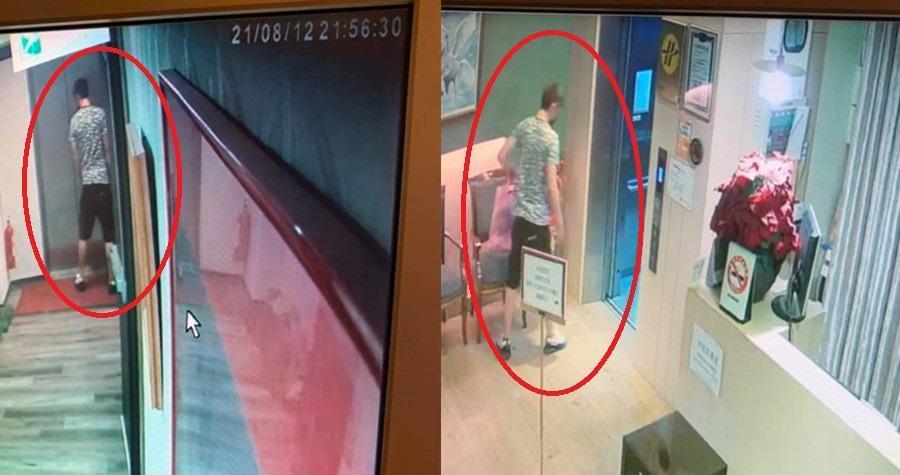 一名男網友入住中壢無人自助商旅,隔晚房卡卻不能用,退房時更發現筆電遭竊,警方調監視器畫面一眼就認出嫌犯。(當事人授權提供)