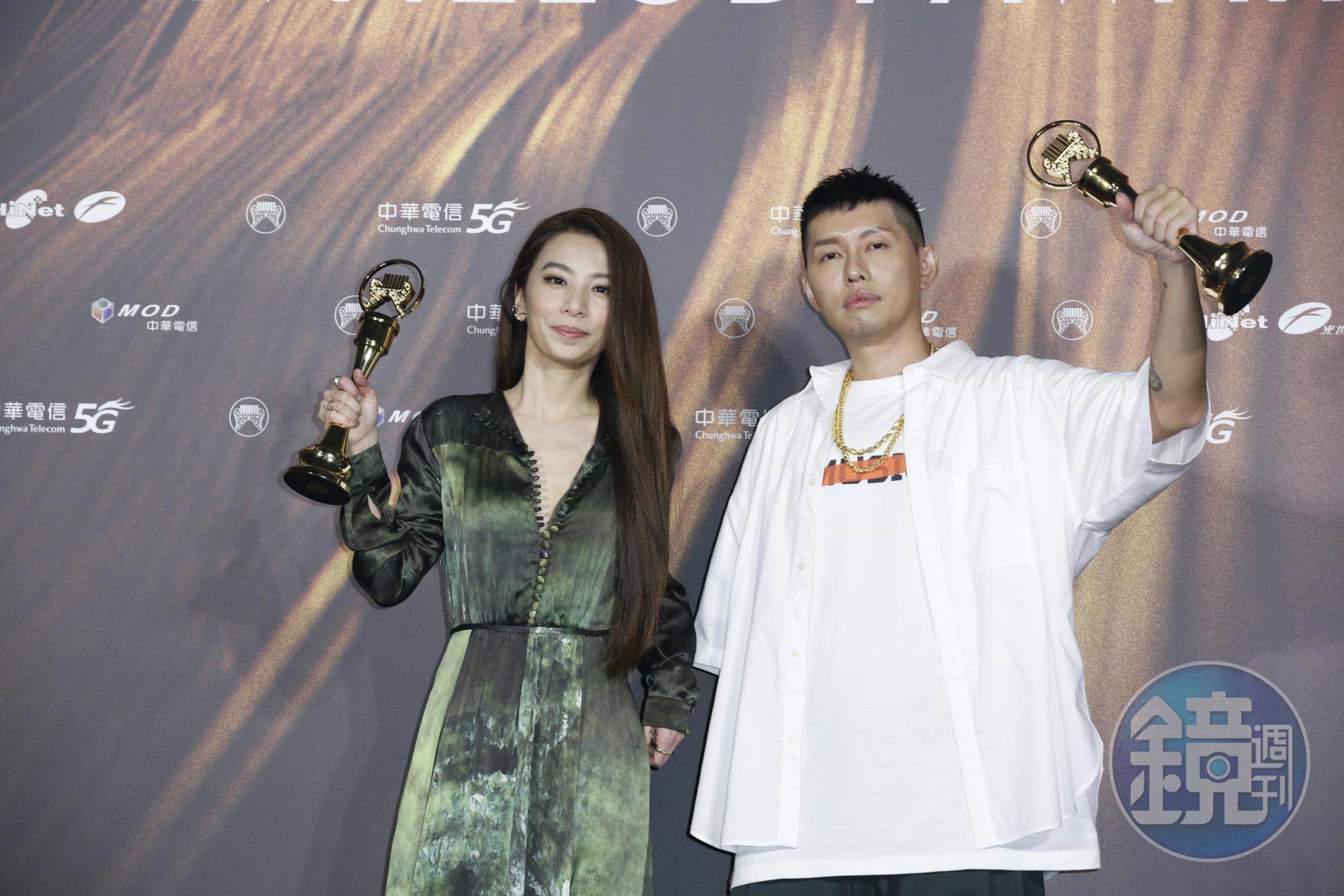 蛋堡杜振熙奪三項大獎,他與田馥甄是今年金曲歌王歌后。