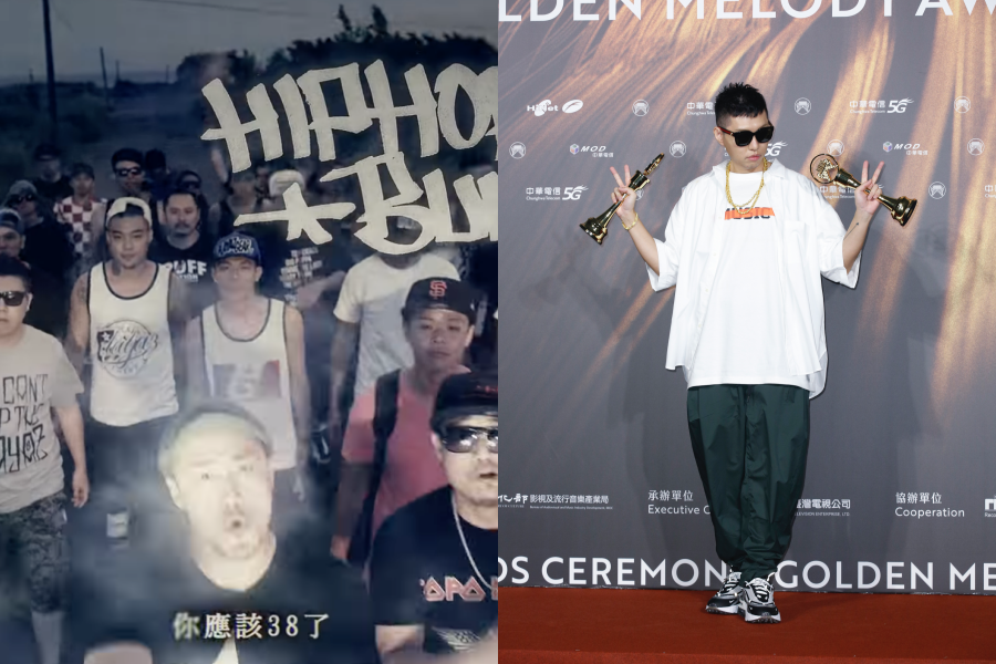 有「饒舌詩人」之稱的蛋堡（右）在第32屆金曲獎成功拿下最佳華語男歌手及最佳華語專輯獎，而他剛好38歲與過往推出的歌曲〈史詩〉中的歌詞不謀而合。（翻攝自「顏社 KAO!INC.」YouTube、本刊資料照）