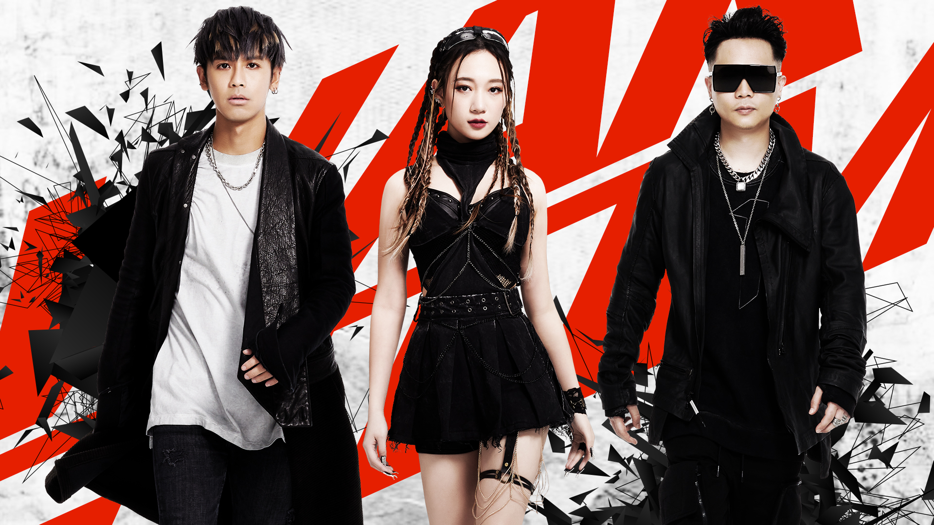 鼓鼓、蕭秉治、吳卓源聯手打造手遊主題曲,拍攝MV時,吳卓源也換上性感戰服。(相信音樂提供)