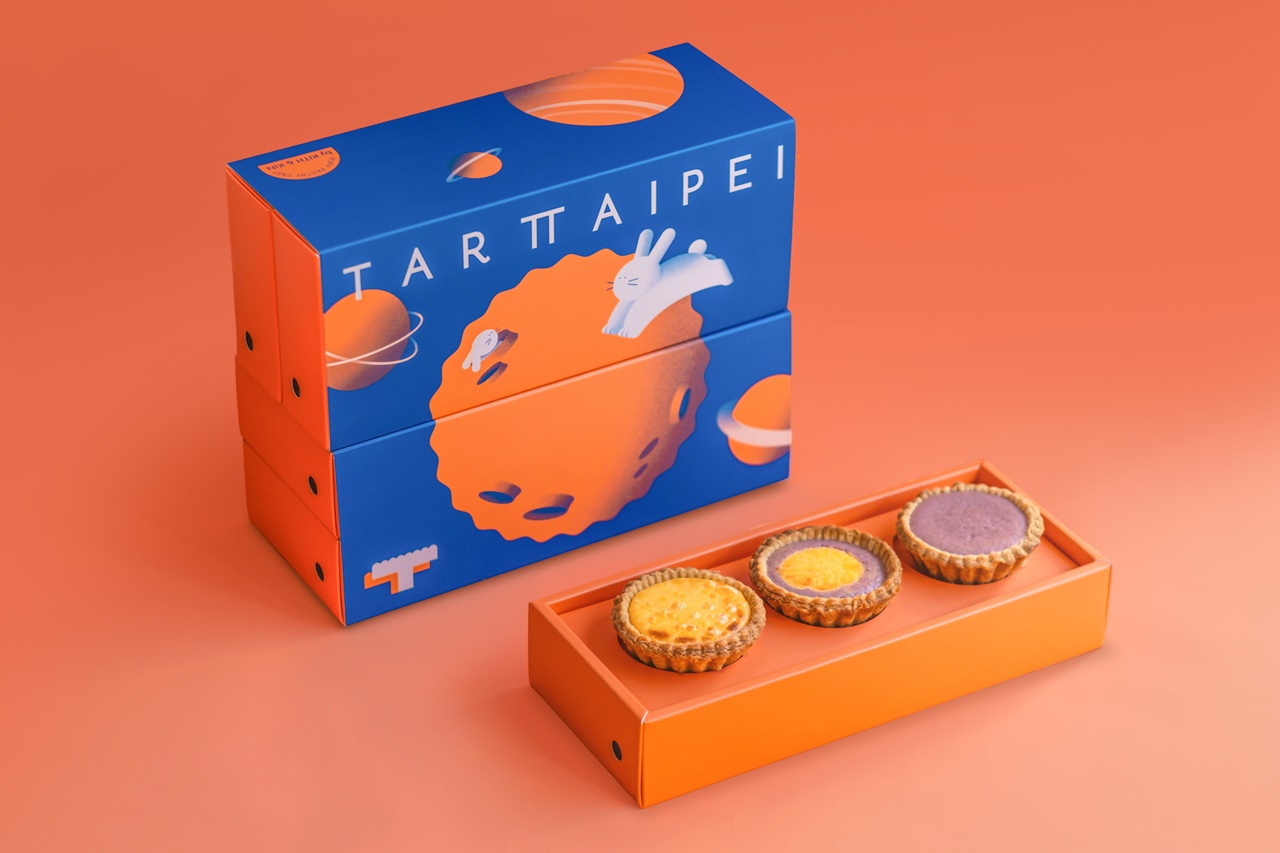 TART TAIPEI「銀河月兔」中秋禮盒，結合鹹蛋黃、芋泥、豆沙等中式糕餅元素，售價588元／組。（TART TAIPEI提供）