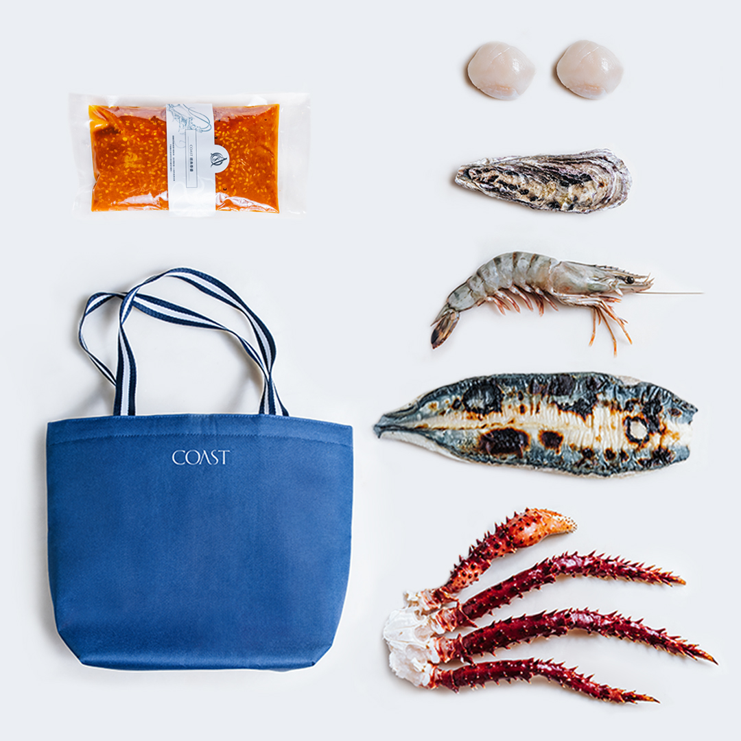 COAST「經典泰醬燒烤組」以原味火烤海鮮搭配特製沾醬，售價3,880元／組。（TASTE by MMHG提供）
