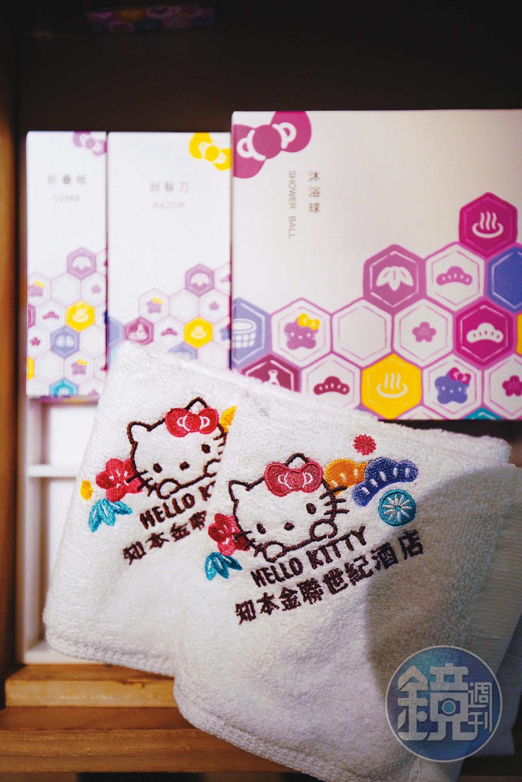 特製的Hello Kitty毛巾,歡迎住客帶回家。