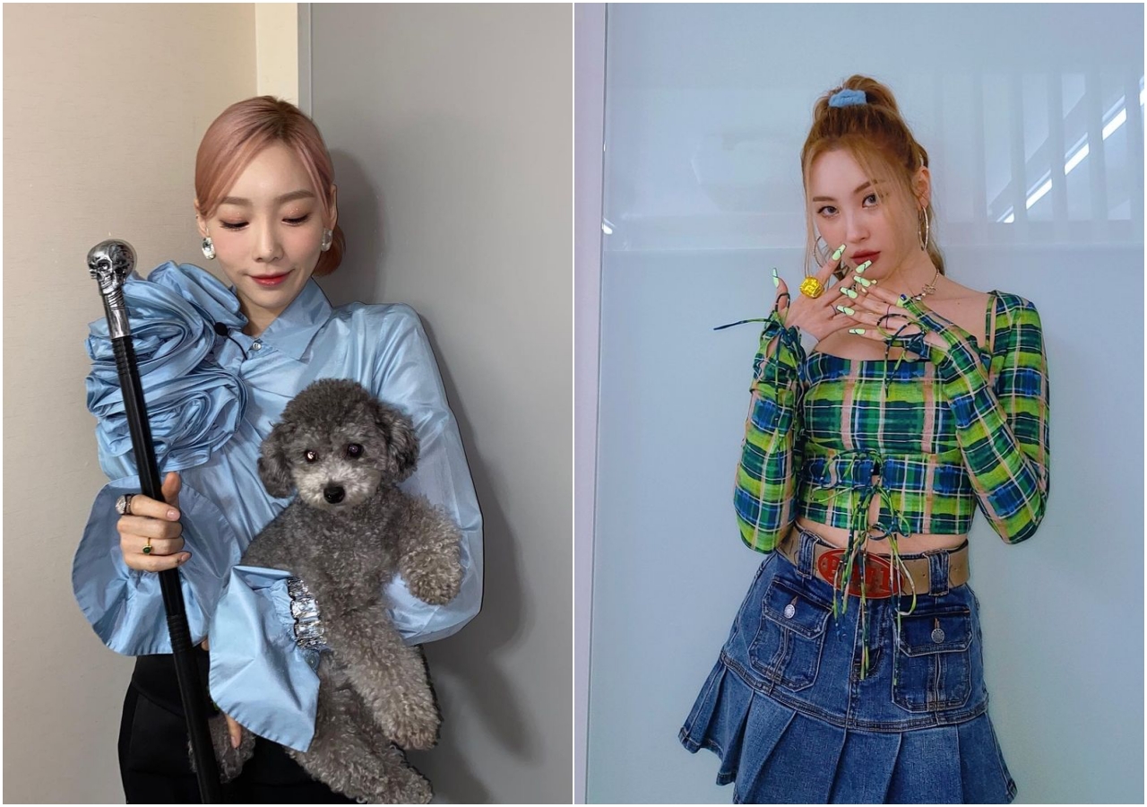 太妍（左）與宣美都以Swarovski Collection I系列首飾讓自己的造型吸睛又加分。（翻攝自太妍、宣美IG）