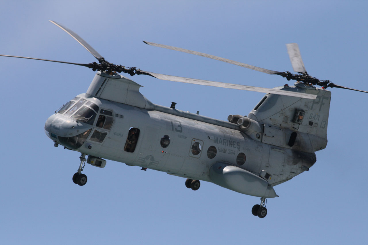 美國忍痛銷毀7架昂貴的CH-46E「海騎士」螺旋運輸機。(翻攝維基百科)