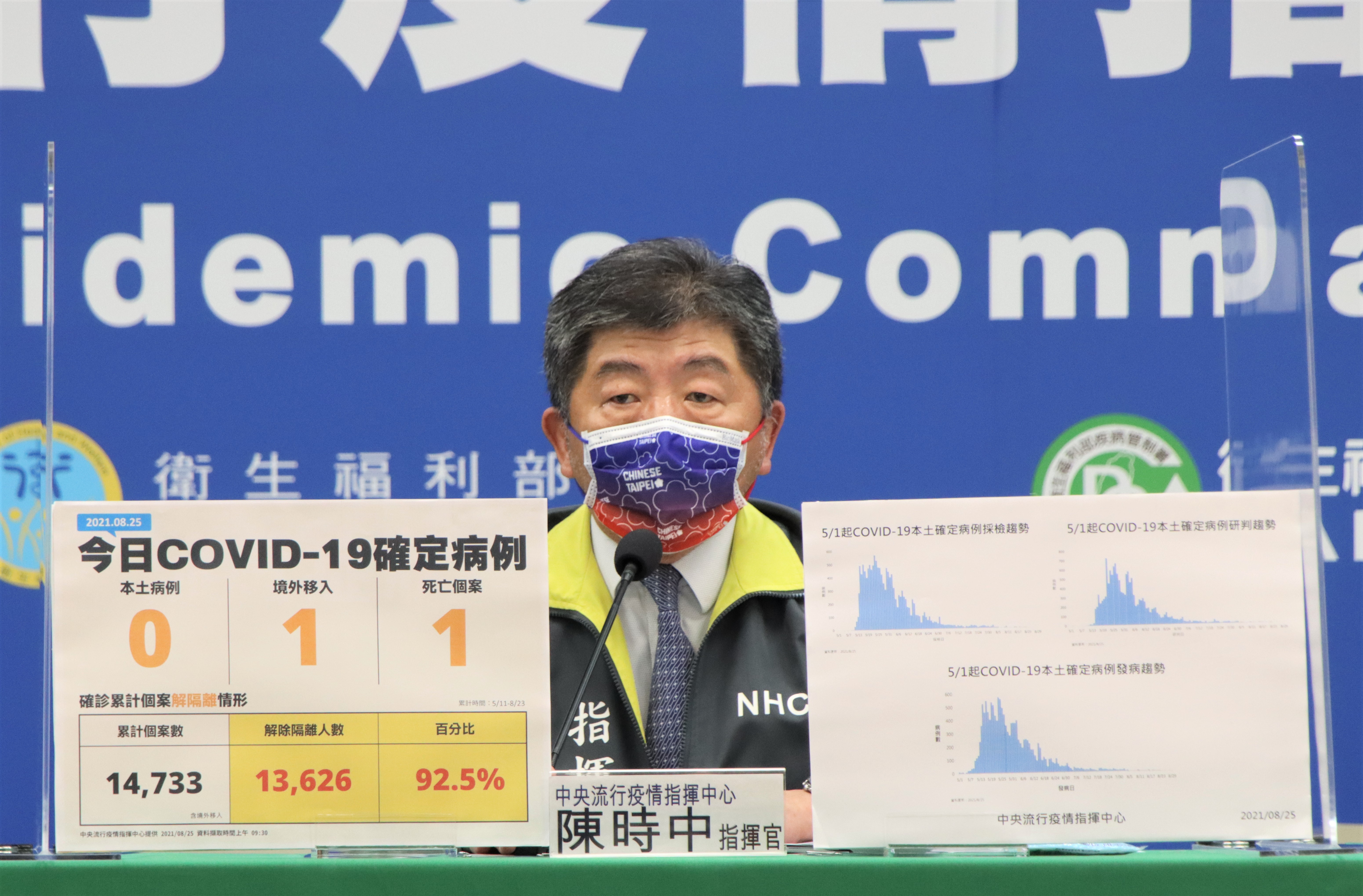 對於吸毒的民眾是否應該暫緩接種疫苗，陳時中表示應該是要呼籲不要吸毒。（指揮中心提供）