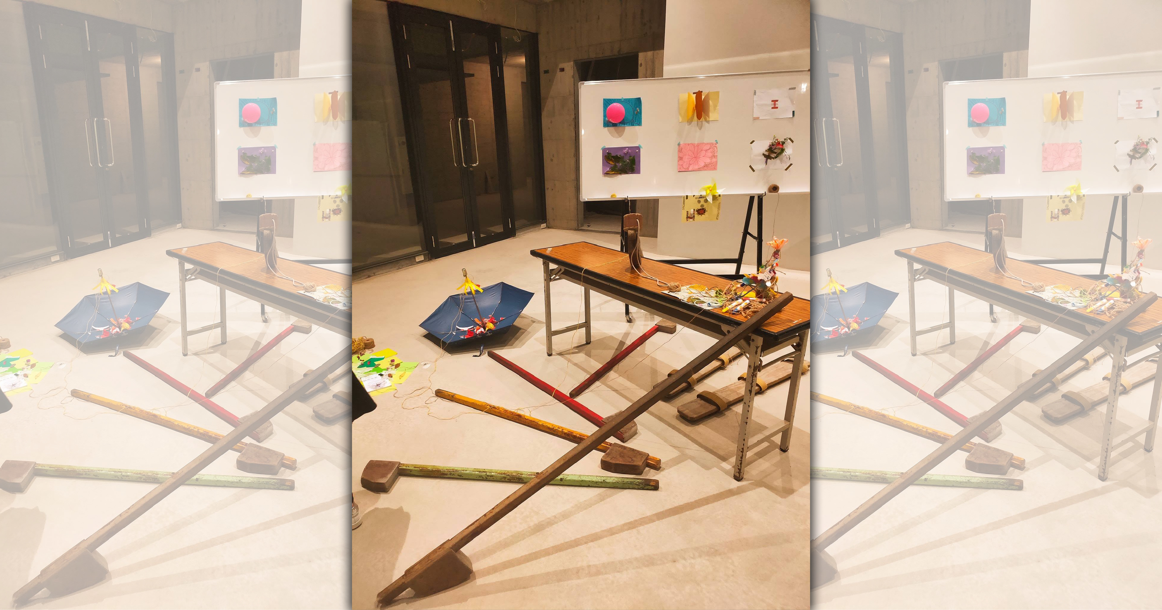 心理師不只靠談話,也會使用多樣素材來帶活動,尤其身心障礙者更需實體陪伴和引導。(林瑋涵提供)