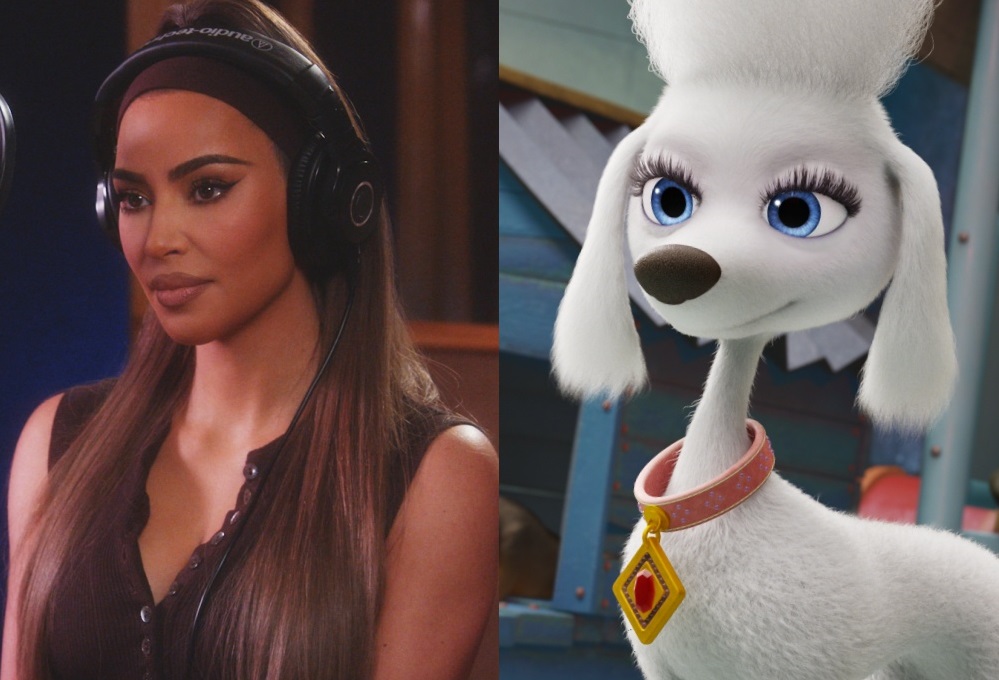 金卡戴珊（左）獻聲《汪汪隊立大功電影版》，替貴賓犬「麗絲」（右）配音。（UIP提供）