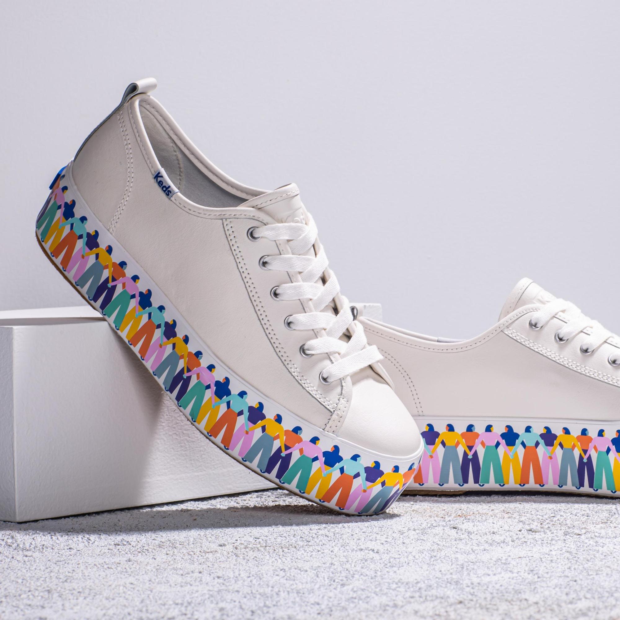 TRIPLE UP彩色女力真皮厚底鞋 NT$2,890 Keds。(Keds提供)