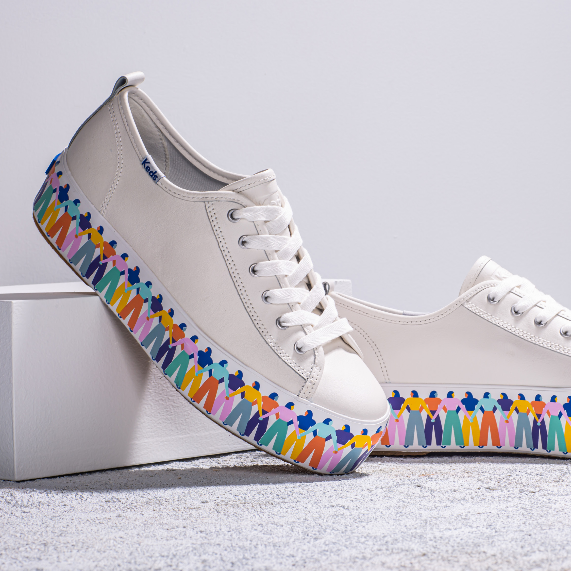 TRIPLE UP彩色女力真皮厚底鞋  NT$2,890 Keds。（Keds提供）