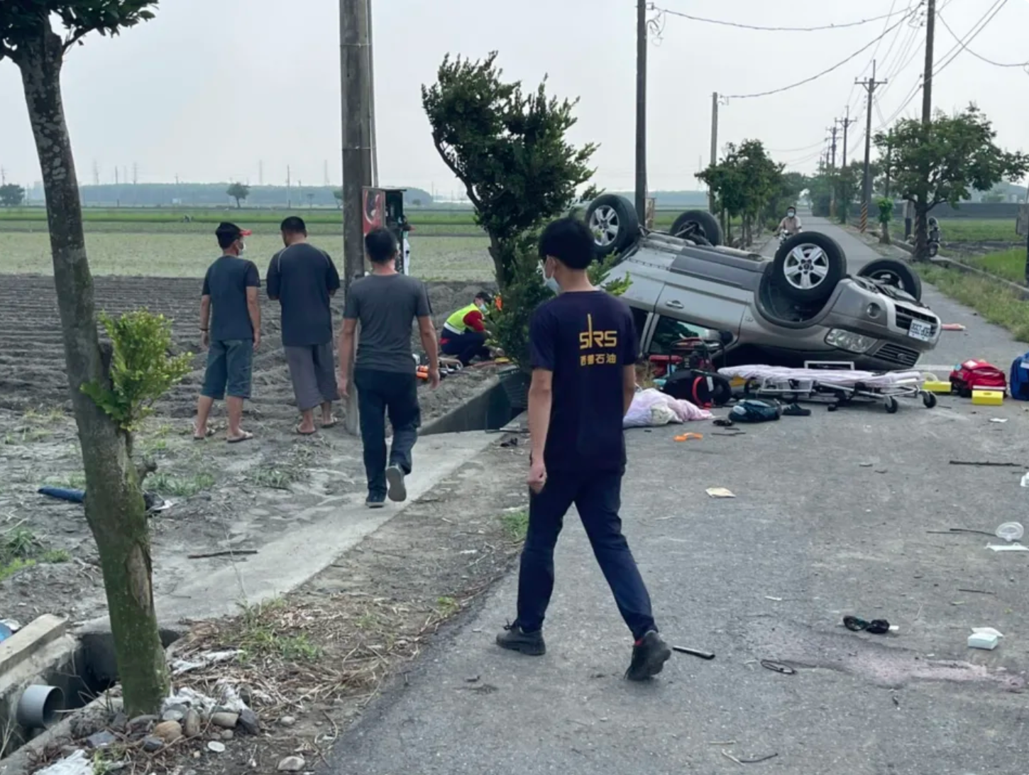 雲林縣水林鄉發生一起嚴重車禍，造成2死2傷慘劇。（翻攝畫面）
