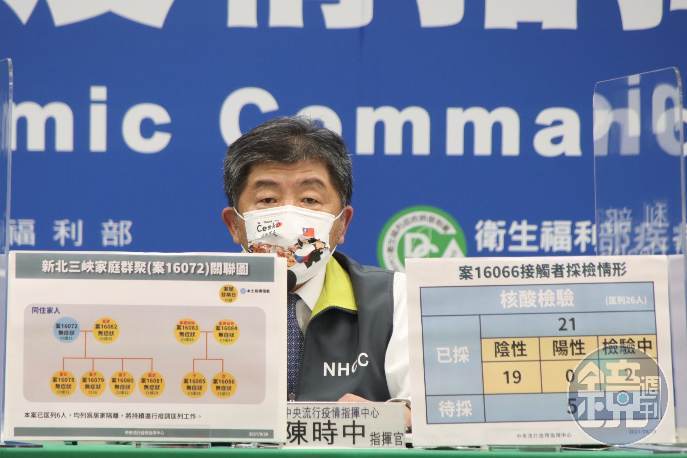 新北市三峽出現家庭群聚感染的情況，9名同住家人遭到感染。（指揮中心提供）