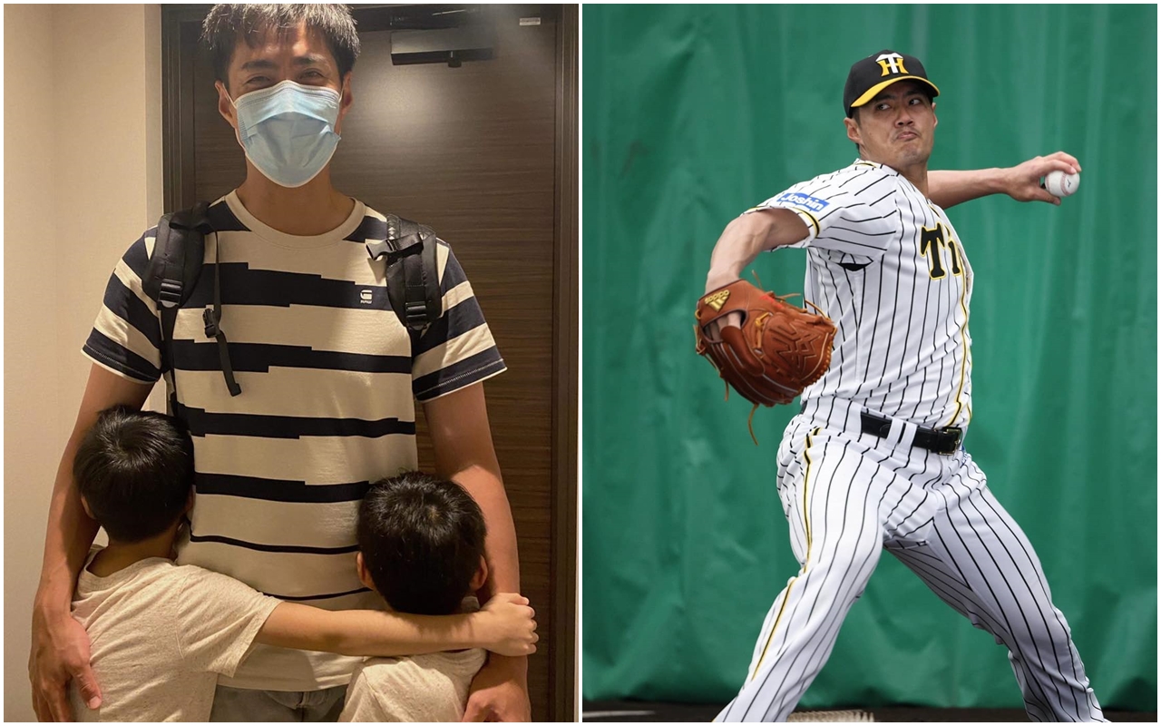 陳偉殷於臉書曬出2位兒子擁抱著他的照片，並po文強調，「這個擁抱，竟然等了227天！」（翻攝自陳偉殷臉書）