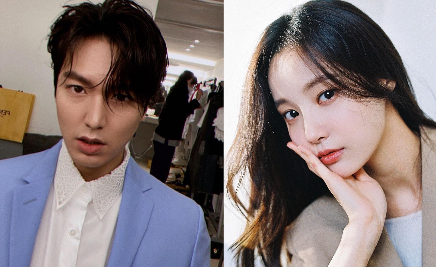 李敏鎬（左）今爆出與「MOMOLAND」前成員妍雨戀愛ING，但經紀公司立刻發聲明否認。（左圖翻攝自李敏鎬Instagram，右圖翻攝自妍雨Instagram）