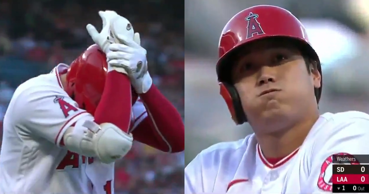 大谷翔平29日遭150公里速球擊中右手腕，雖然經過檢查沒什麼大礙，不過球團仍決定明日先不讓他登板投球。（翻攝自@MLBONFOX推特）