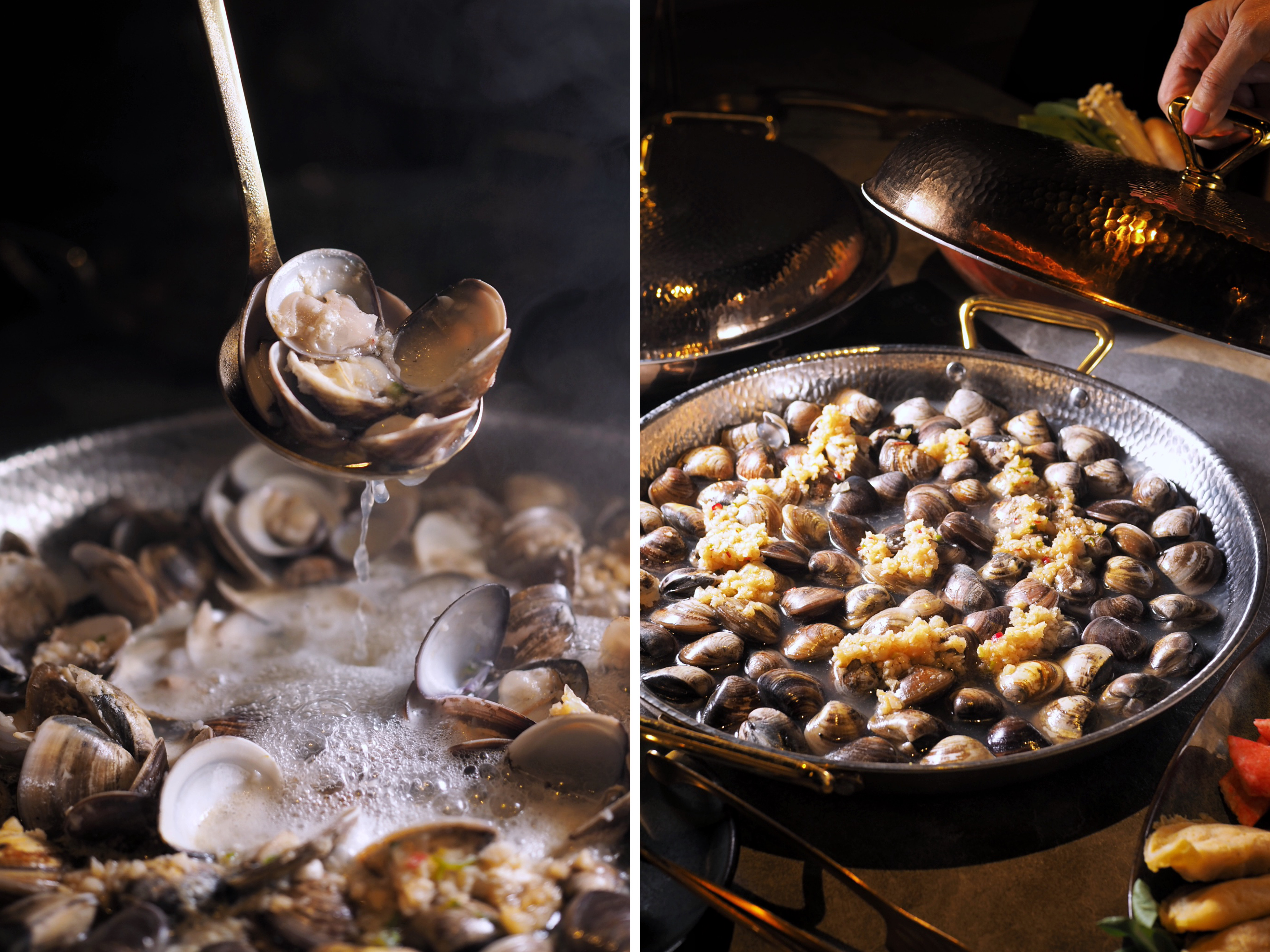 「澳門贏到足」的「卜卜蜆」蛤蜊個頭大，蒜香和鮮味大爆炸。（1,280元／大份）