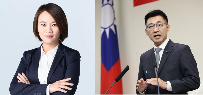 民進黨發言人簡舒培（左）對於國民黨主席江啟臣（右）說，蔡英文民調提升是用人命換來的，感到不可思議。（翻攝自簡舒培臉書、本刊資料照）