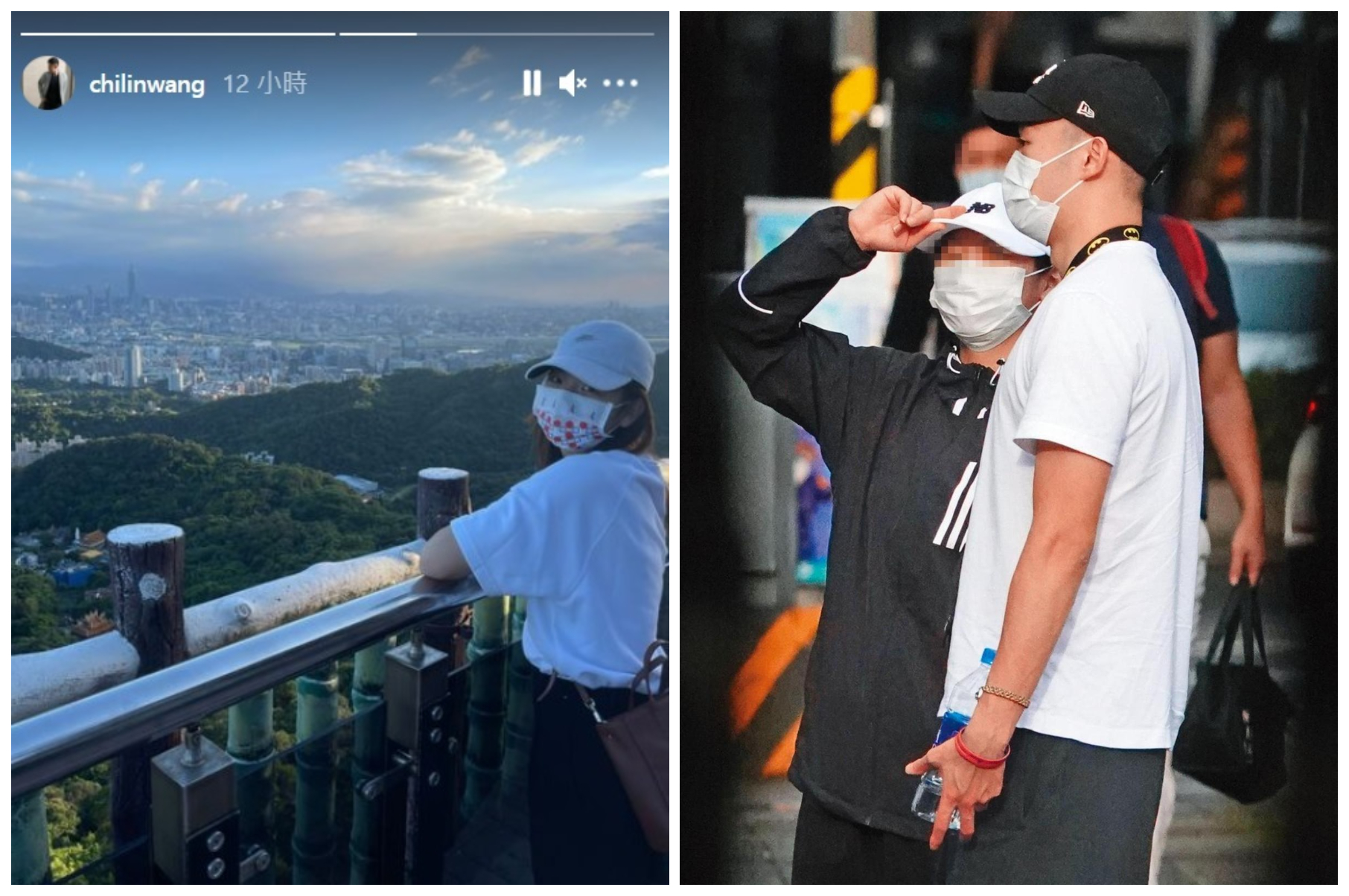 王齊麟昨在IG曬出女友照（左圖，翻攝王齊麟IG）為她慶生，本刊先前曾直擊小倆口出門逛街。（右圖，本刊資料照）