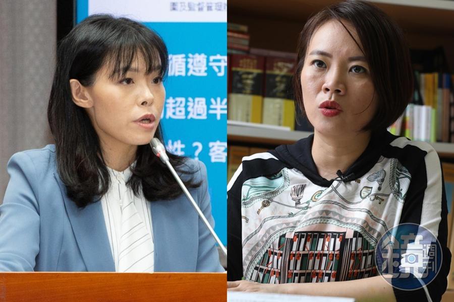 立委高虹安(左)日前遭爆進入台北市政府實習,遭北市議員簡舒培(右)怒批「黨政不分」。(本刊資料照)