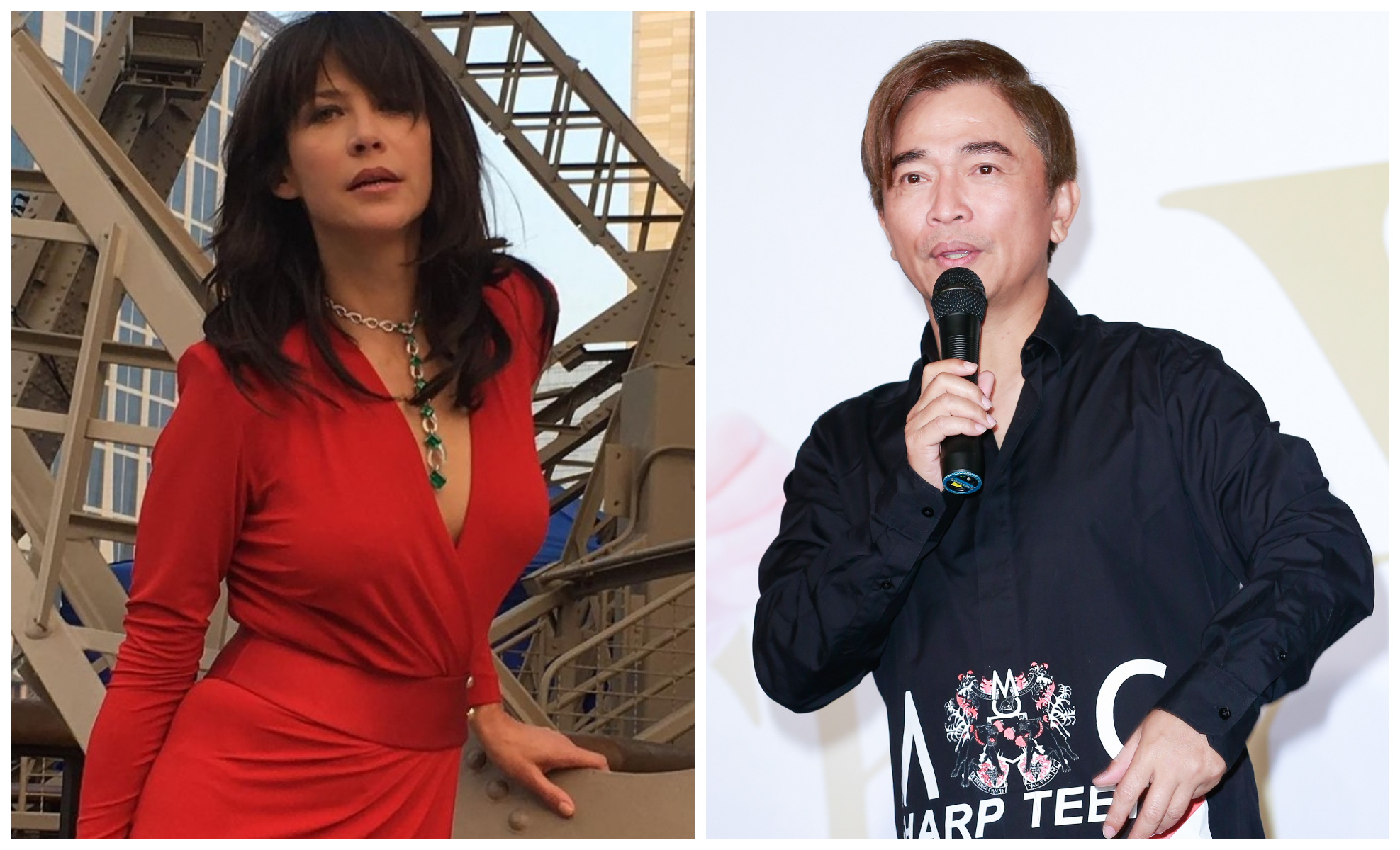 吳宗憲（右圖，本刊資料照）20年前曾在電影記者會上惹怒蘇菲瑪索。（左圖，翻攝Sophie Marceau IG）