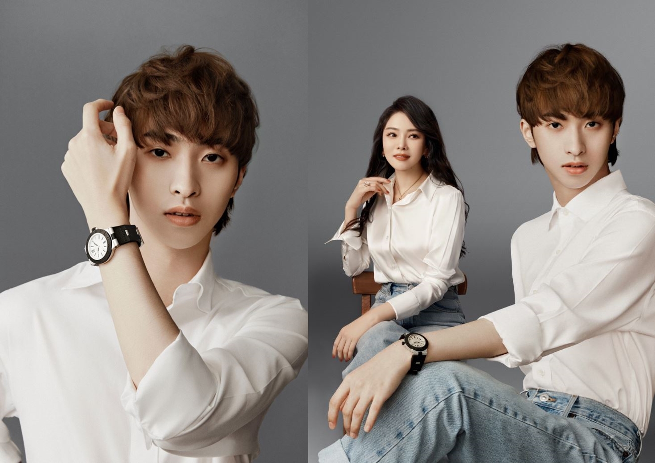 庾恩利與母親伊能靜合拍廣告，2人造型簡約清爽，卻十足炒足話題。（寶格麗微博）