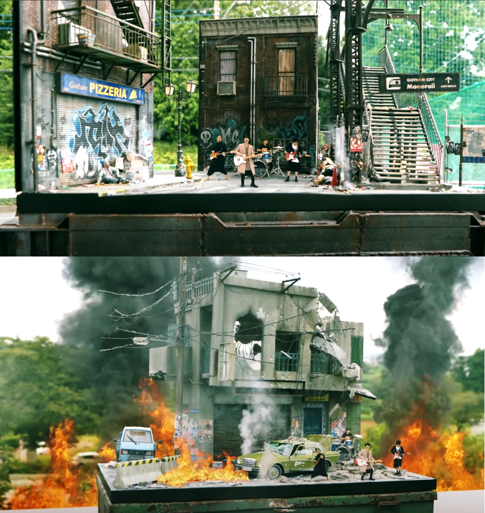 曾有日本樂團與荒木智合作,將微縮場景與歌手合成拍攝MV(翻攝YT@WELL DONE SABOTAGE)