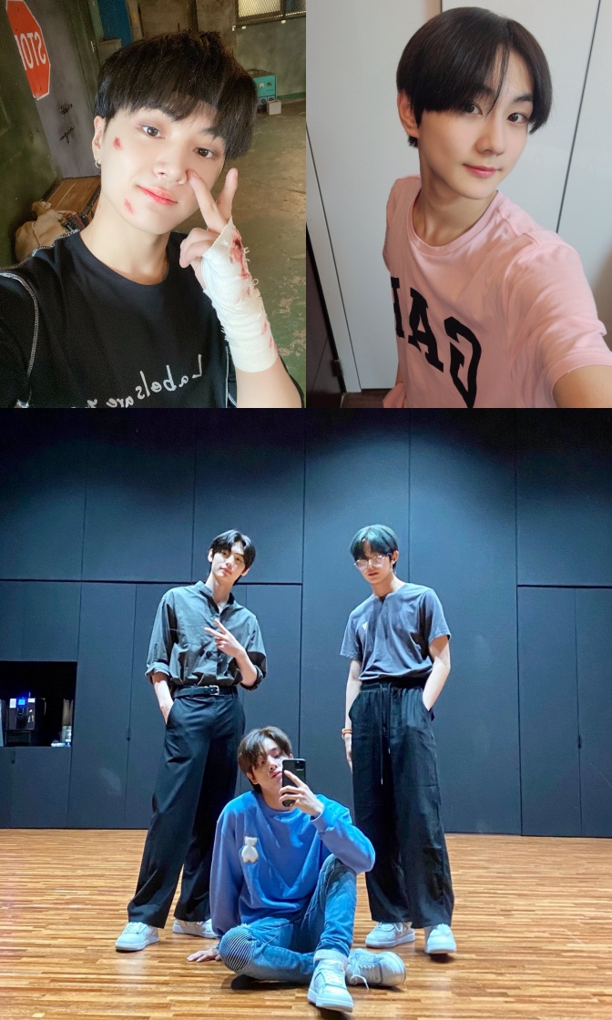 ENHYPEN成員JAKE、JUNGWON、JAY、HEESEUNG與SUNGHOON確診新冠肺炎。(合成圖片,翻攝ENHYPEN推特)