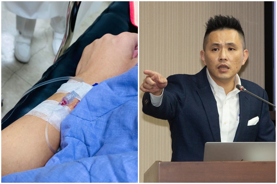 立委陳以信今（3日）早突然身體不適緊急送醫，稍早他在臉書發文向外界報平安。（左圖翻攝自陳以信臉書）