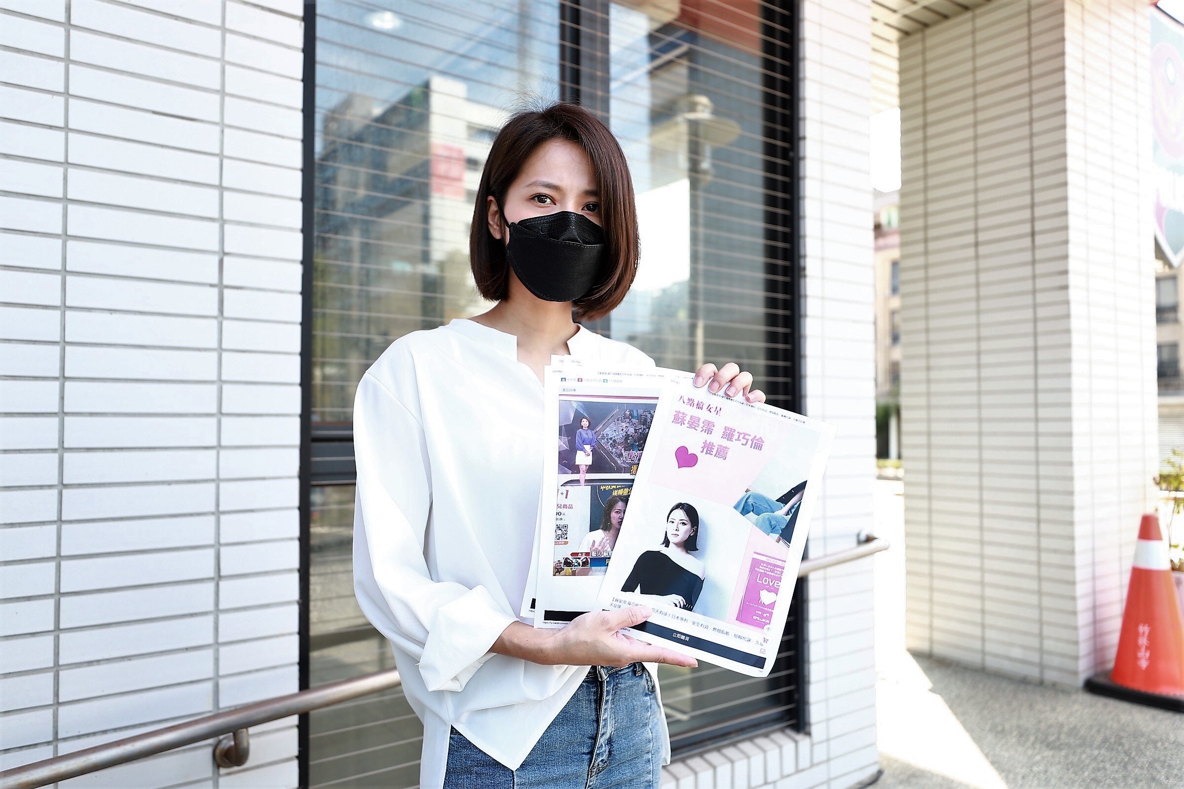 蘇晏霈屢遭不肖業者盜圖，親赴警局報案阻歪風。（圖／民視提供）