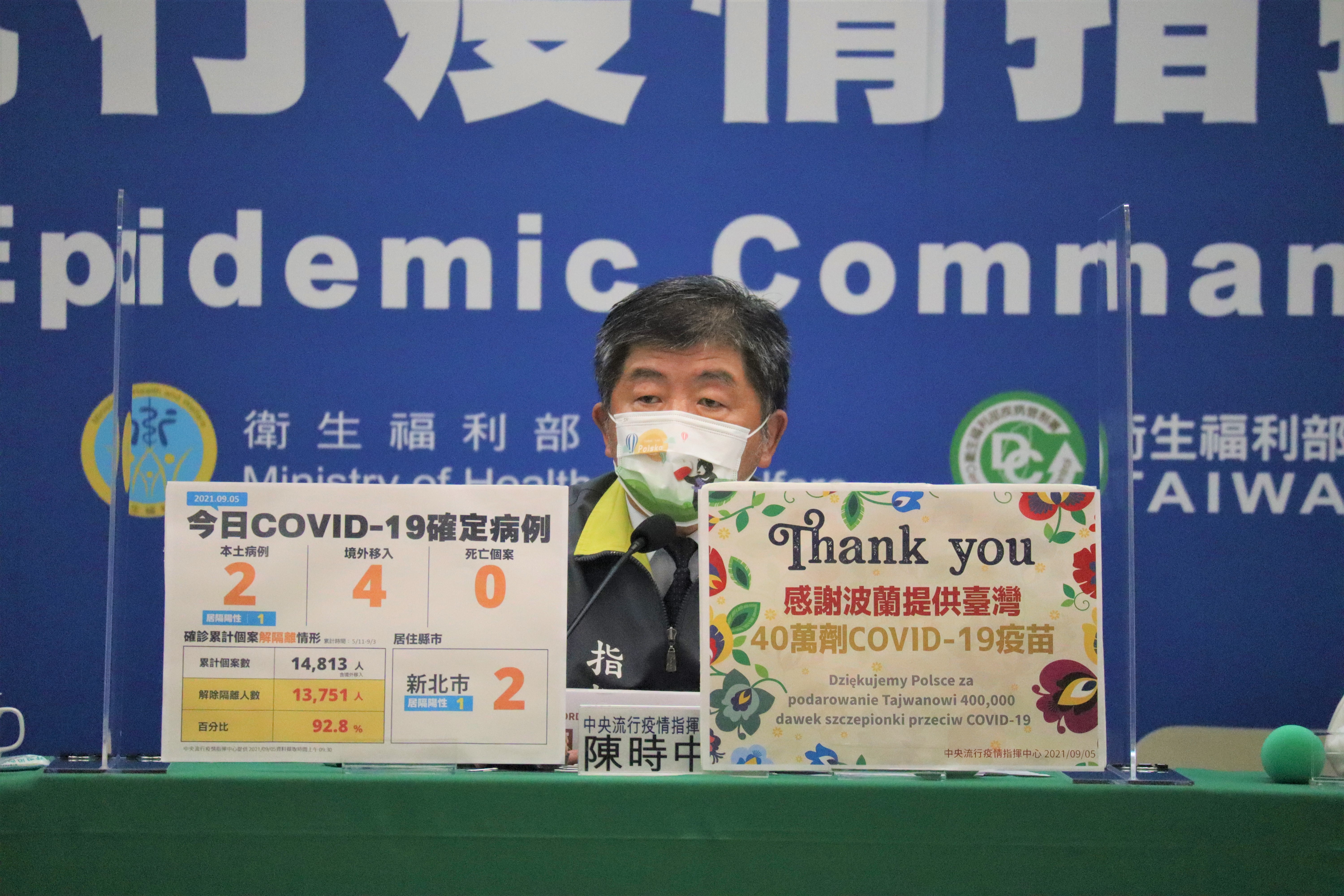 國內今新增2例本土確診、4例境外移入。（指揮中心提供）