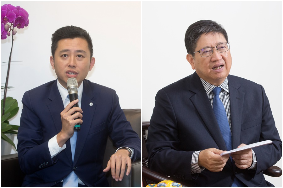 新竹市長林智堅（左）拋出新竹縣、市合併的「大新竹」願景，新竹縣長楊文科（右）雖贊同升格直轄市，但認為修法完成前合併的效益不大。（本刊資料照）