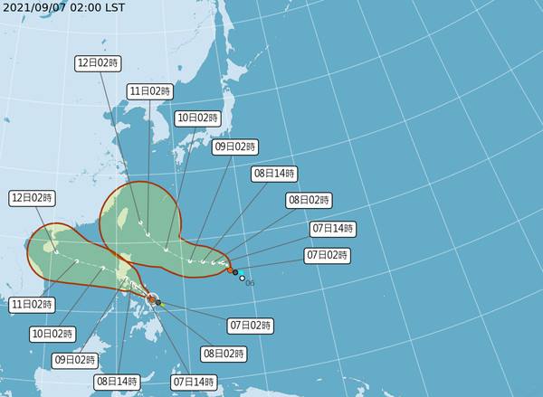 第13號颱風康森颱風對台影響較小，但未來須關注熱帶低壓動向。（翻攝自氣象局）