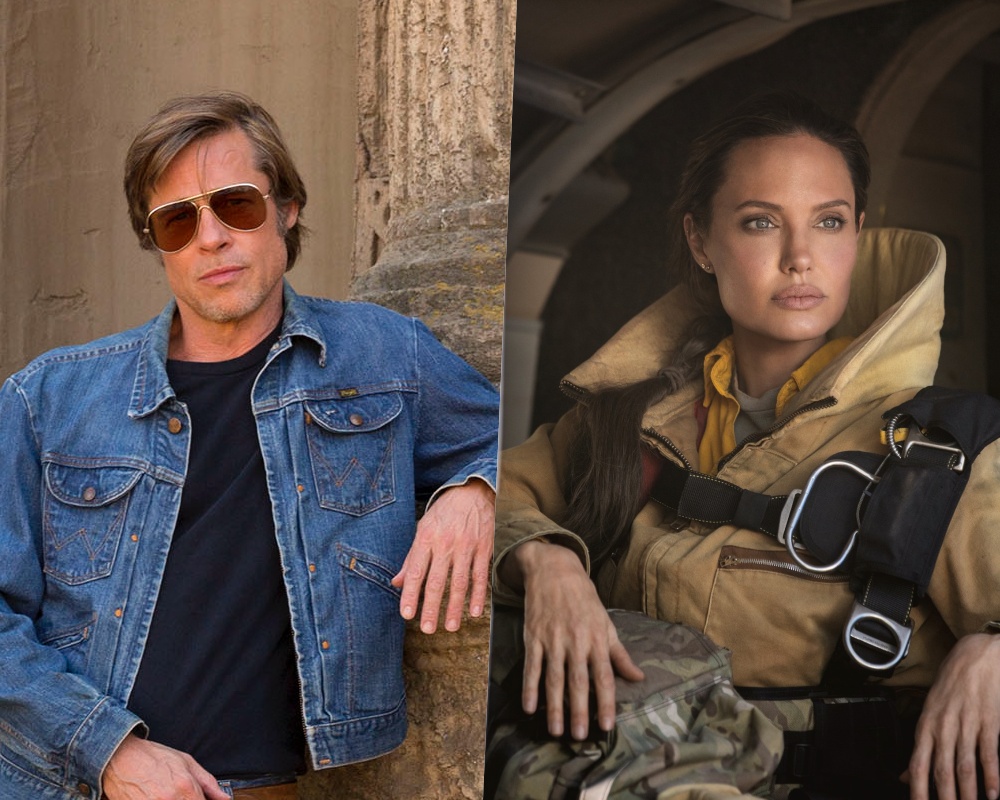 布萊德彼特（左）、安潔莉娜裘莉（右）這對郎才女貌分手後，似乎每件事情都能拿來吵。（索尼影業、華納兄弟提供）