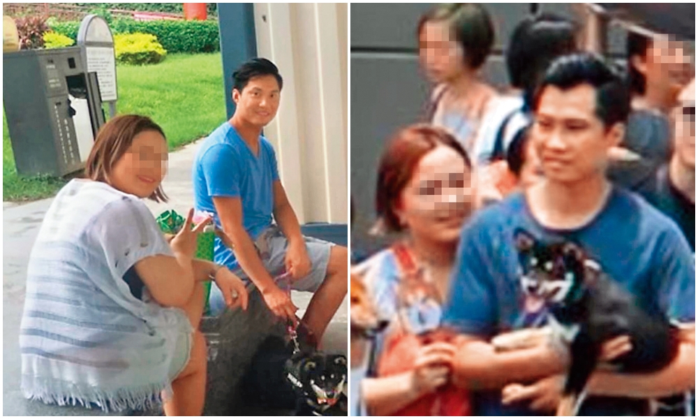 梁國德（右）與女性友人常一同出席柴犬的聚會活動。（讀者提供）