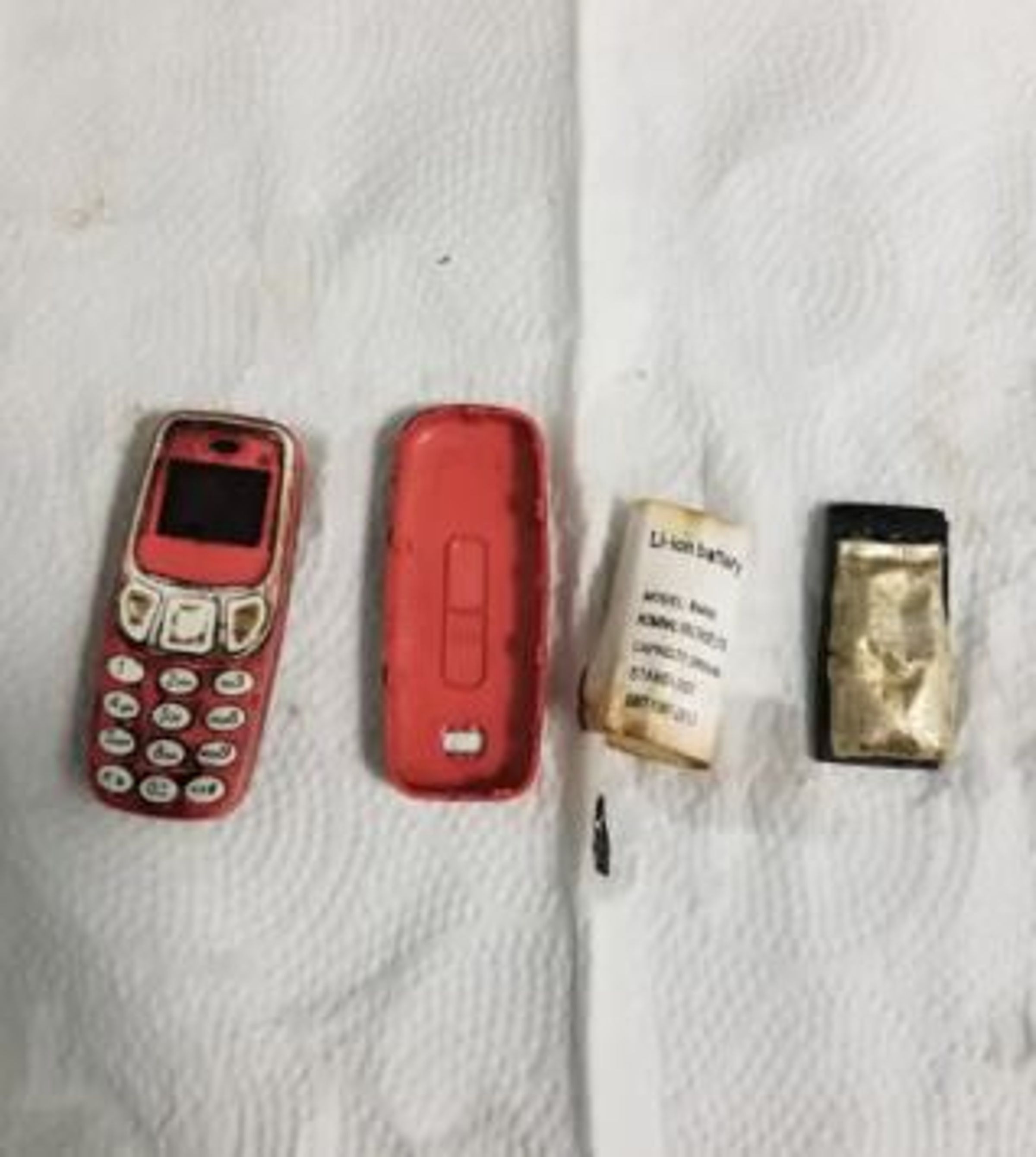 醫師使用內視鏡將手機拆成3個部分，才順利自男子胃中取出。（翻攝Skender Telaku臉書）