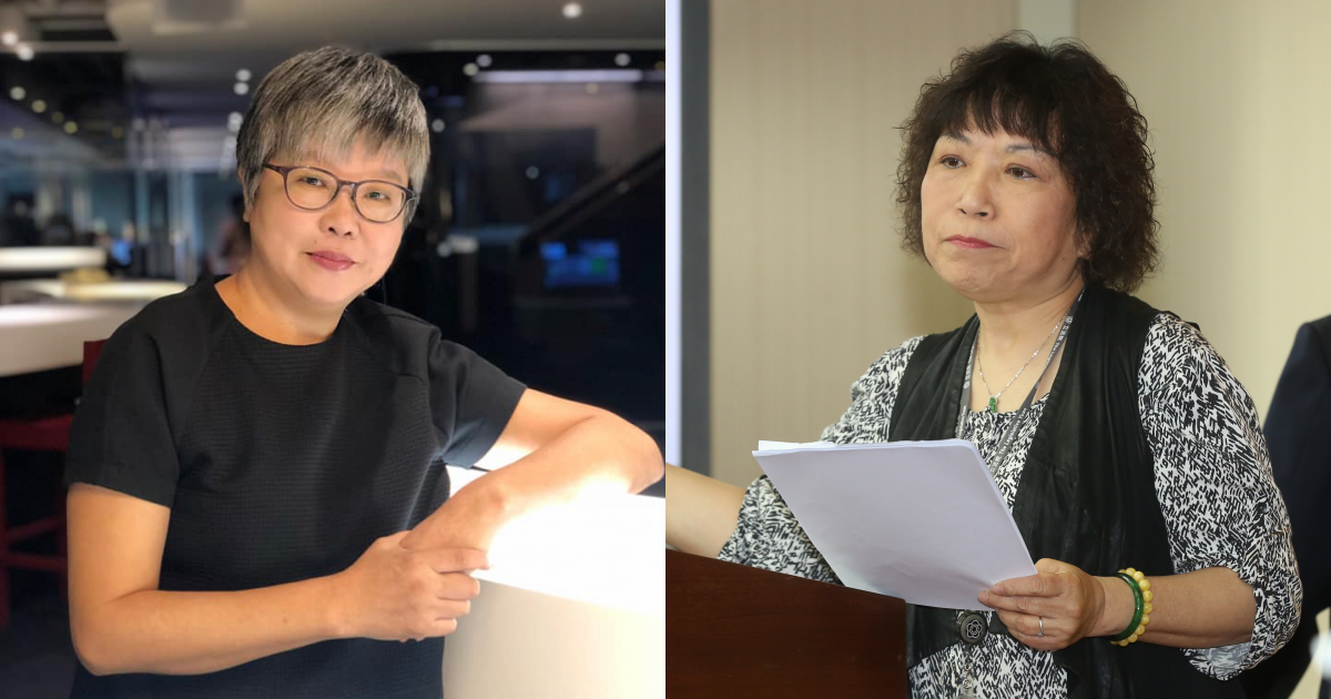 黃光芹（左）批評葉毓蘭用「領養的」來稱呼人，相當傷人，葉毓蘭也為此道歉。（翻攝自黃光芹臉書、本刊資料照）