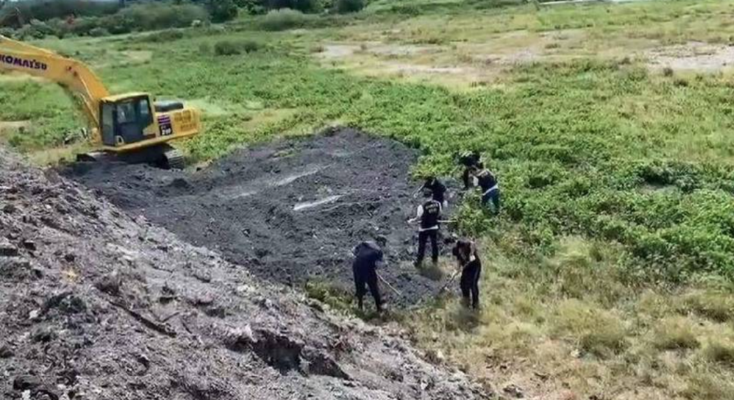 警方派員焚化場找尋朱男殺人的相關跡證。（翻攝畫面）