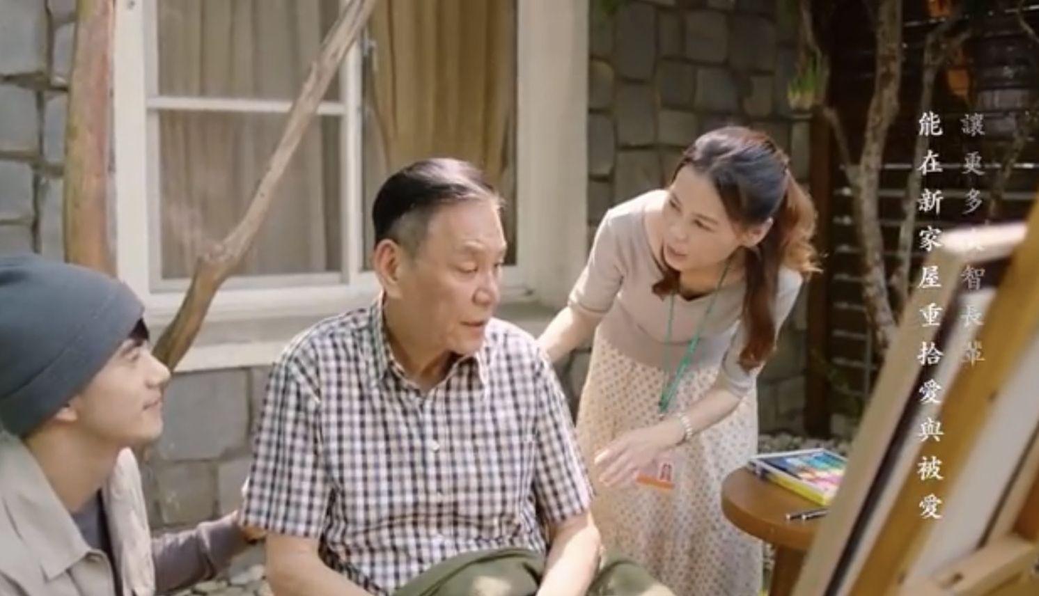龍劭華(中)和JR(左)在公益廣告《日常記住你》微電影2度演父子。(截圖龍劭華臉書公益影片)