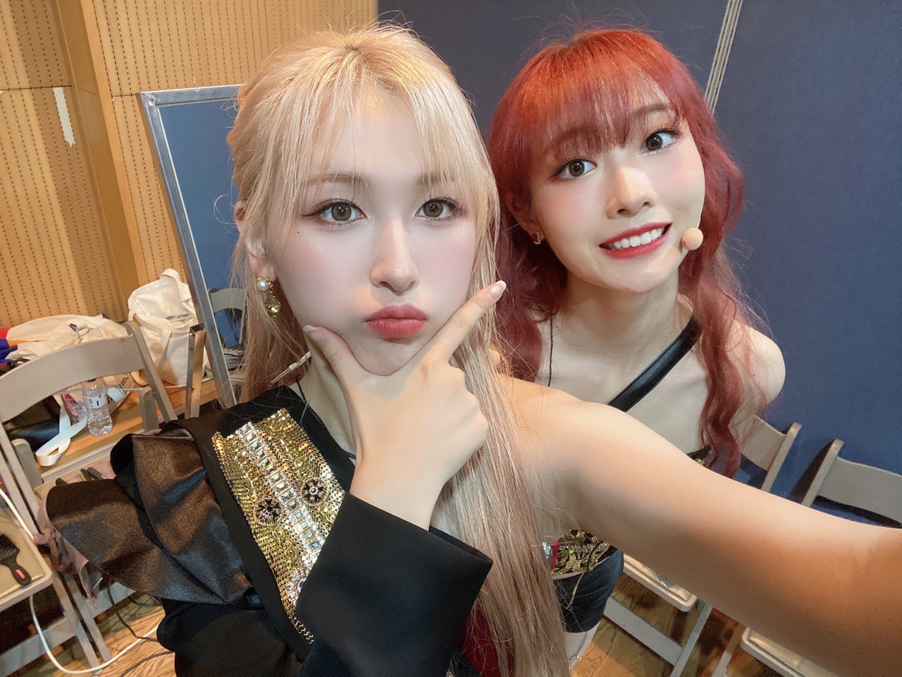 SKYLE成員GINNY（右）來自中國，學韓文近3年自曝和成員溝通沒有太大問題。（Good Luck Entertainment提供）
