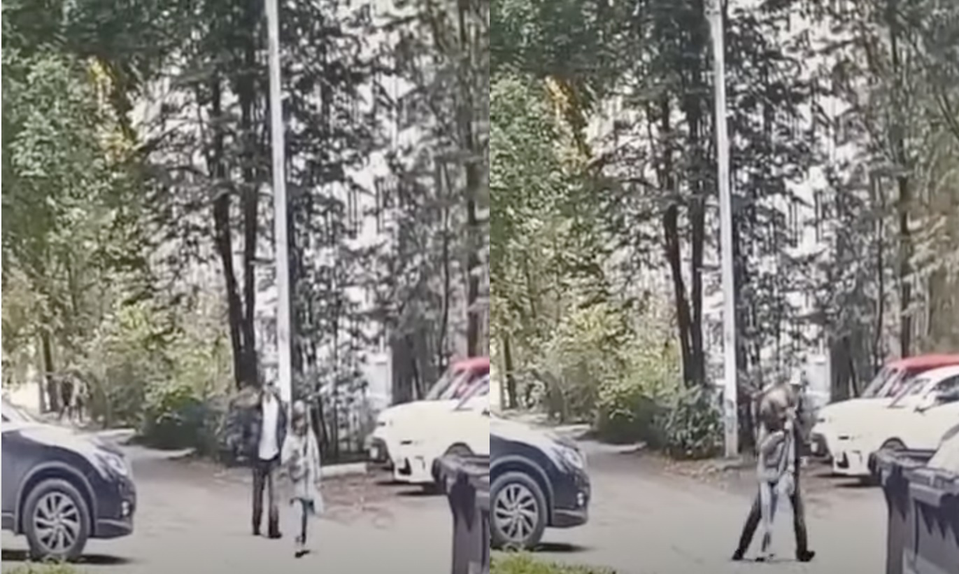 俄羅斯日前發生一起當街擄人的恐怖事件。（翻攝自YouTube頻道Новости.24-7）