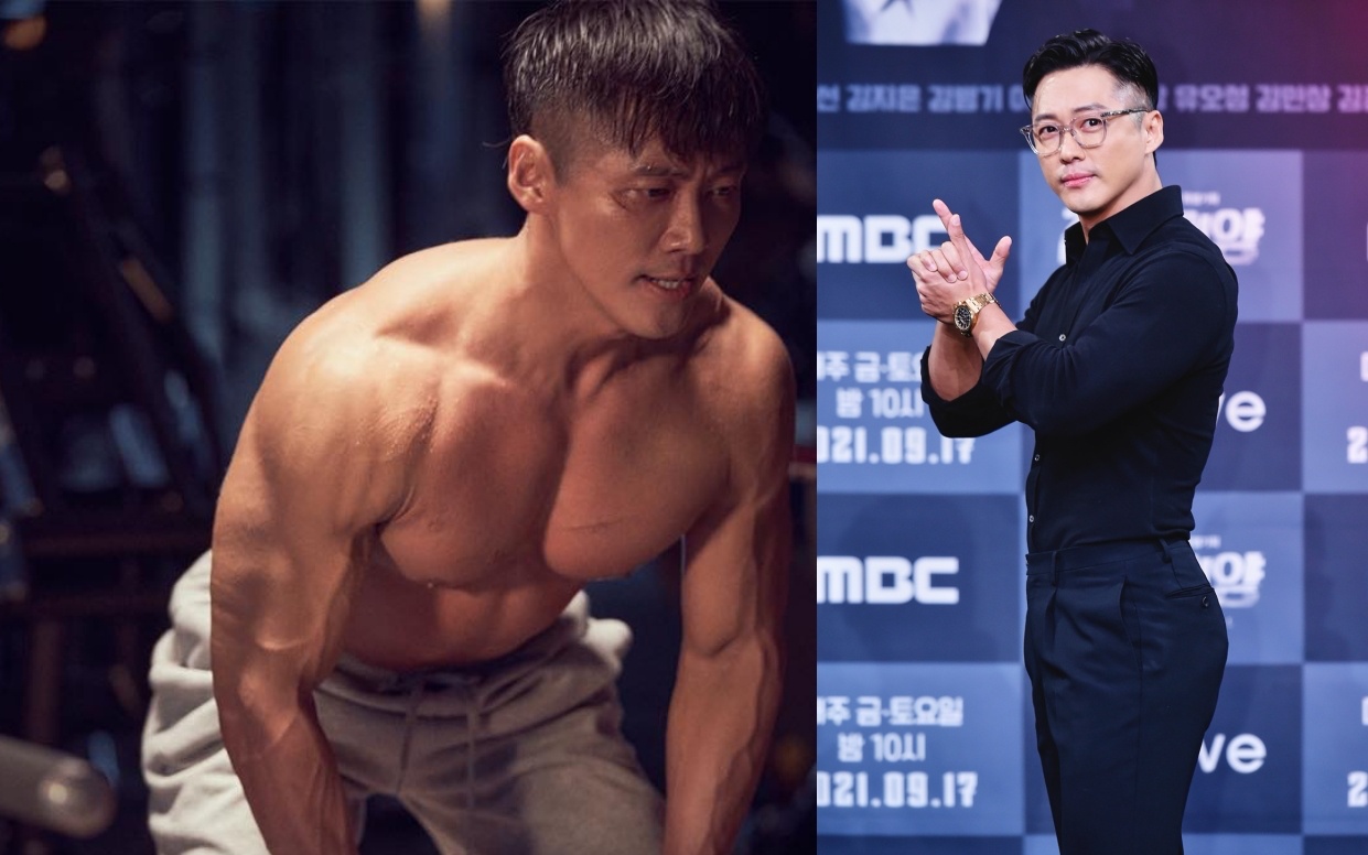 南宮珉為《黑色太陽》努力健身，今記者會展現健美S型身材曲線。（左圖翻攝自MBC FB，右為friDay影音提供）