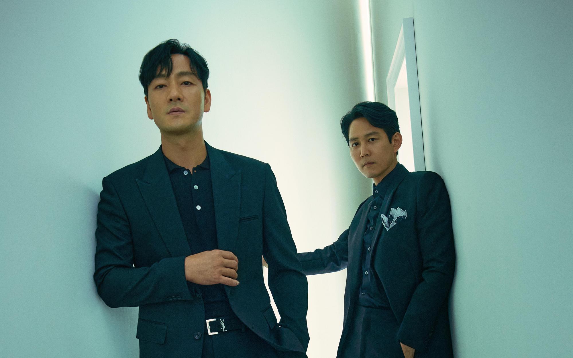 朴海秀(左)與李政宰在Netflix《魷魚遊戲》對手戲相當精彩。(Netflix提供)