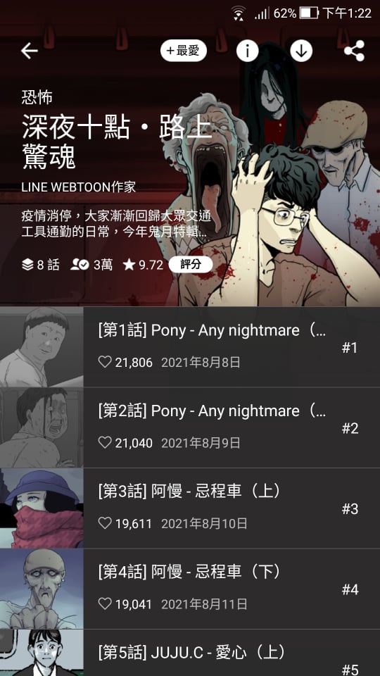 「鬼月特輯」由台灣漫畫家創作,是LINE WEBTOON的招牌之一。(翻攝LINE WEBTOON)