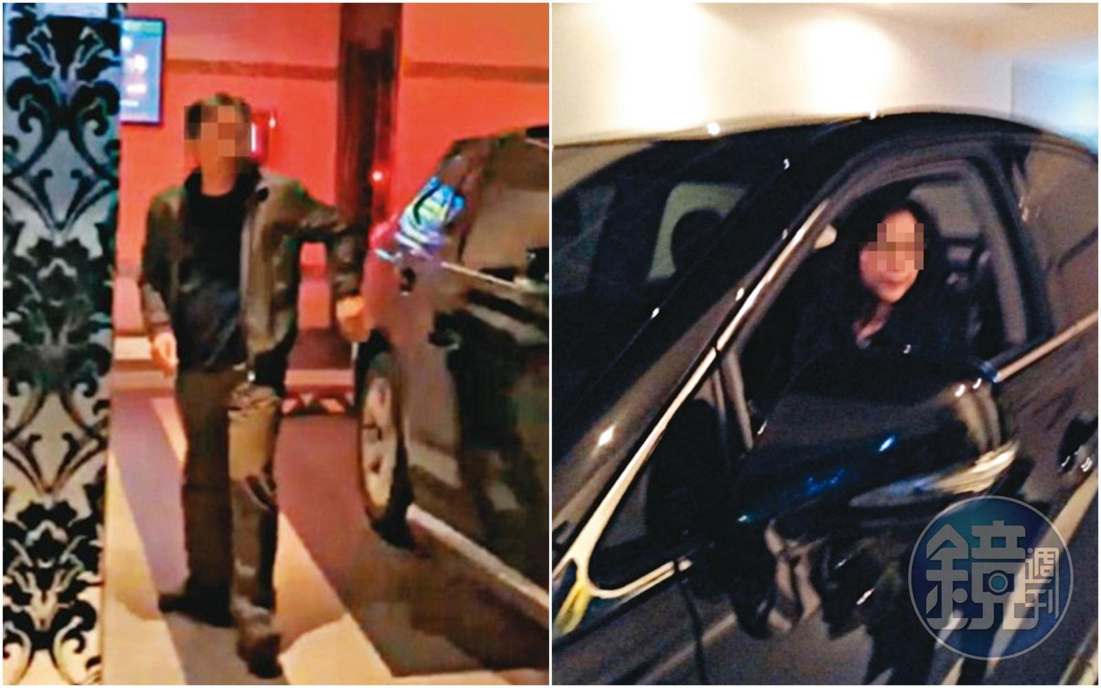 陳姓人夫見到妻子上門抓姦，立刻下車快步離開現場，而張女為了逃離現場，無視陳妻以肉身擋車，還試圖開車衝撞對方。。（讀者提供）
