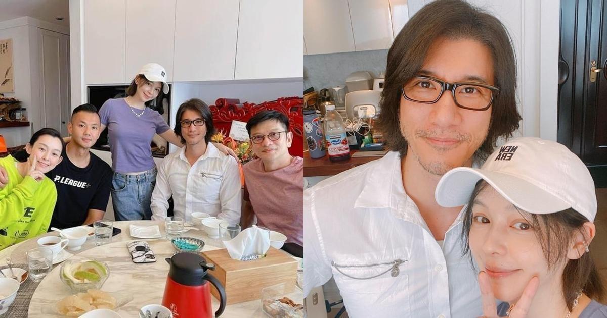 王力宏（左圖右2、右圖左）違反防疫規定聚餐，遭罰1萬元。（翻攝自徐若瑄臉書）