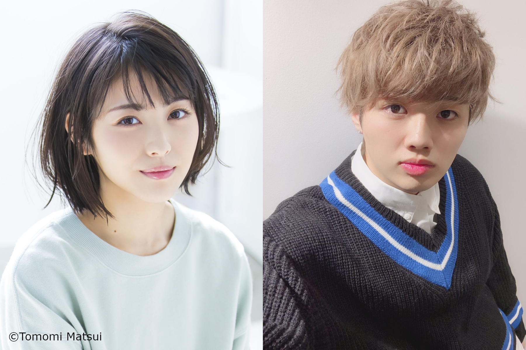 濱邊美波難得傳出新戀情，對象是名網紅男歌手，但遭否認。（翻攝Ryuga推特、東宝芸能官網）