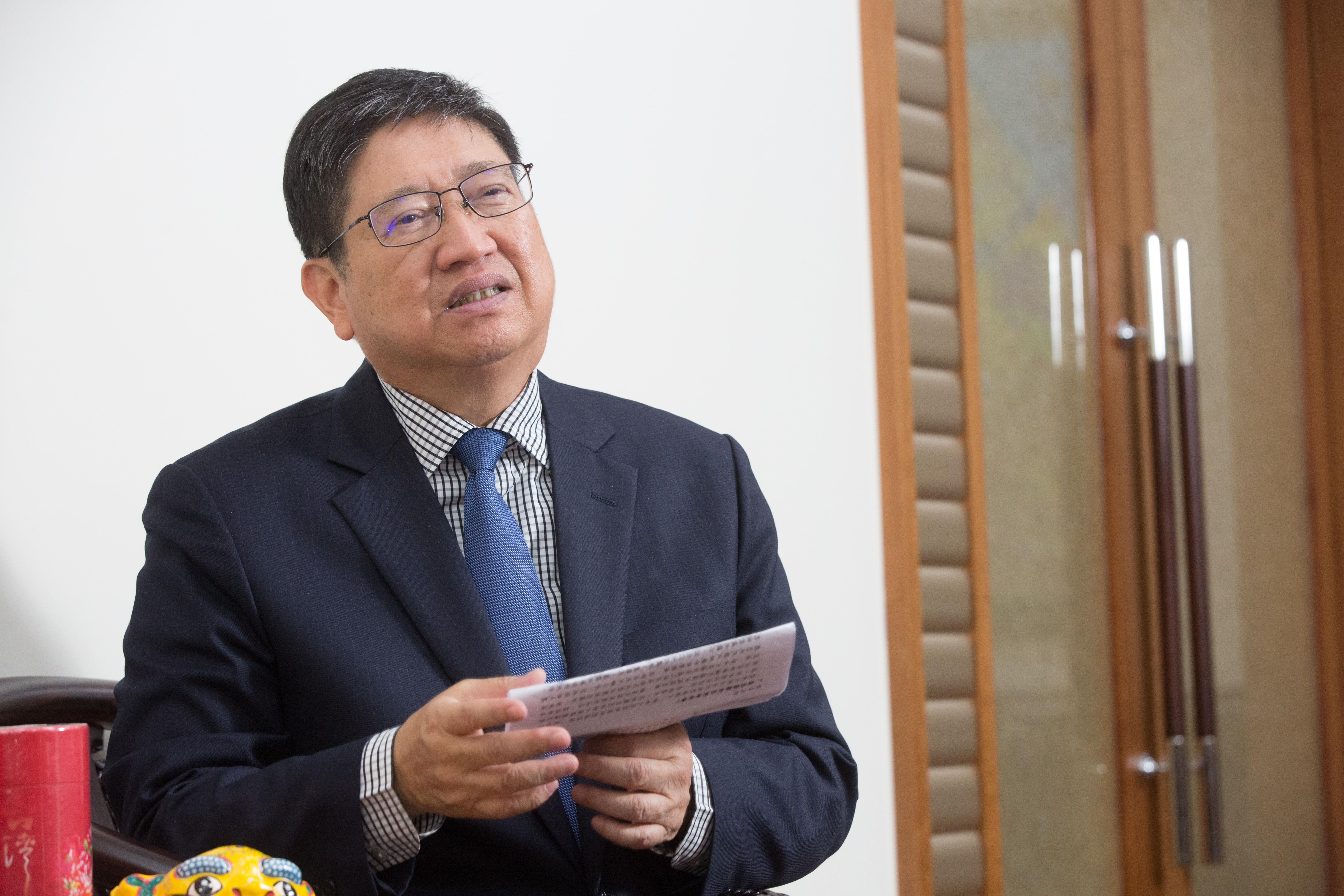 新竹縣長楊文科22日上黃光芹的節目，聊對於大新竹合併的看法。（本刊資料照）