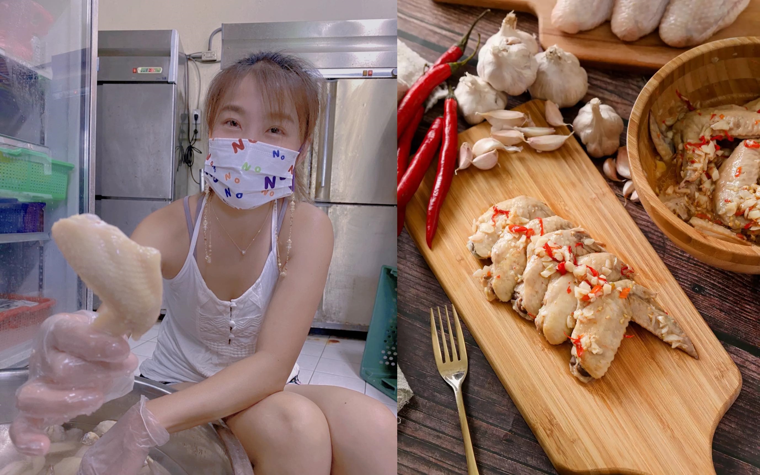 小嫻在臉書上分享生活，結果最近雞翅事業因此爆紅。（翻攝小嫻臉書）