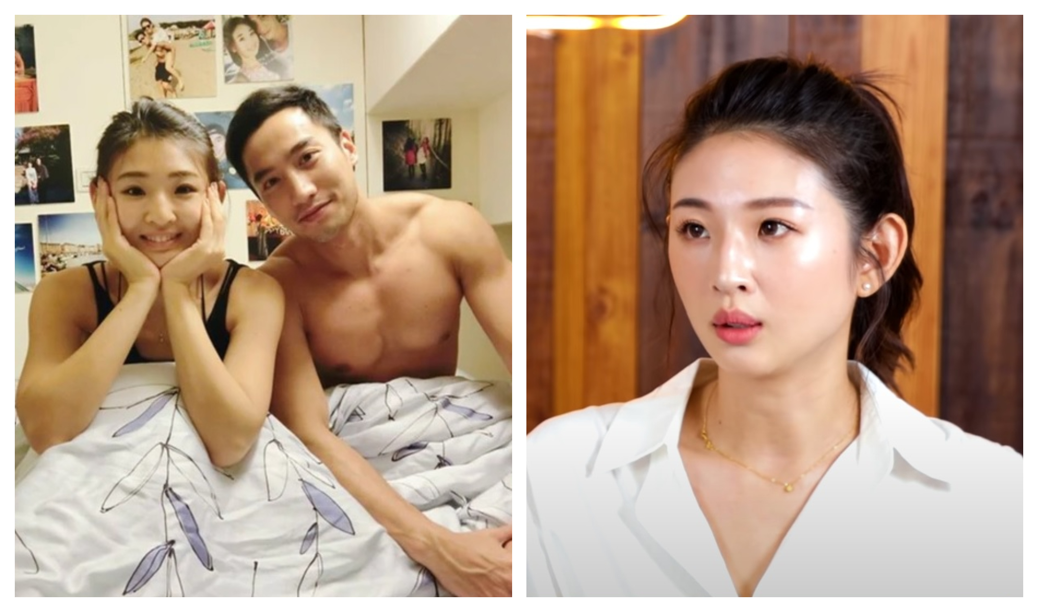 趙筱葳（右圖、左圖左）上節目談起5年前與賴弘國（左圖右）離婚的往事。（翻攝趙筱葳臉書、 理科太太YouTube畫面）