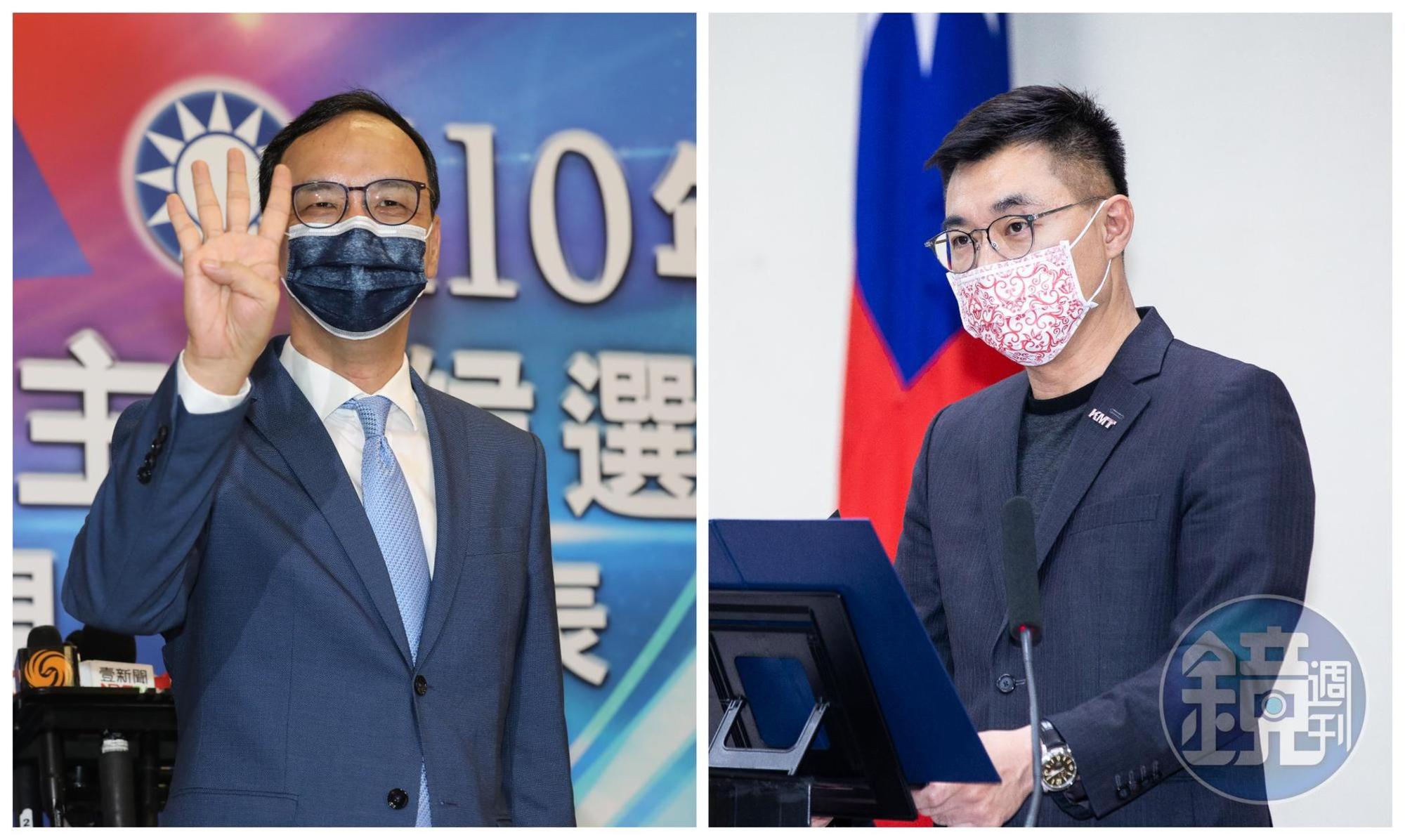 朱立倫(左圖)和江啟臣(右圖)明天將在國民黨黨主席選舉較勁。(本刊資料照)